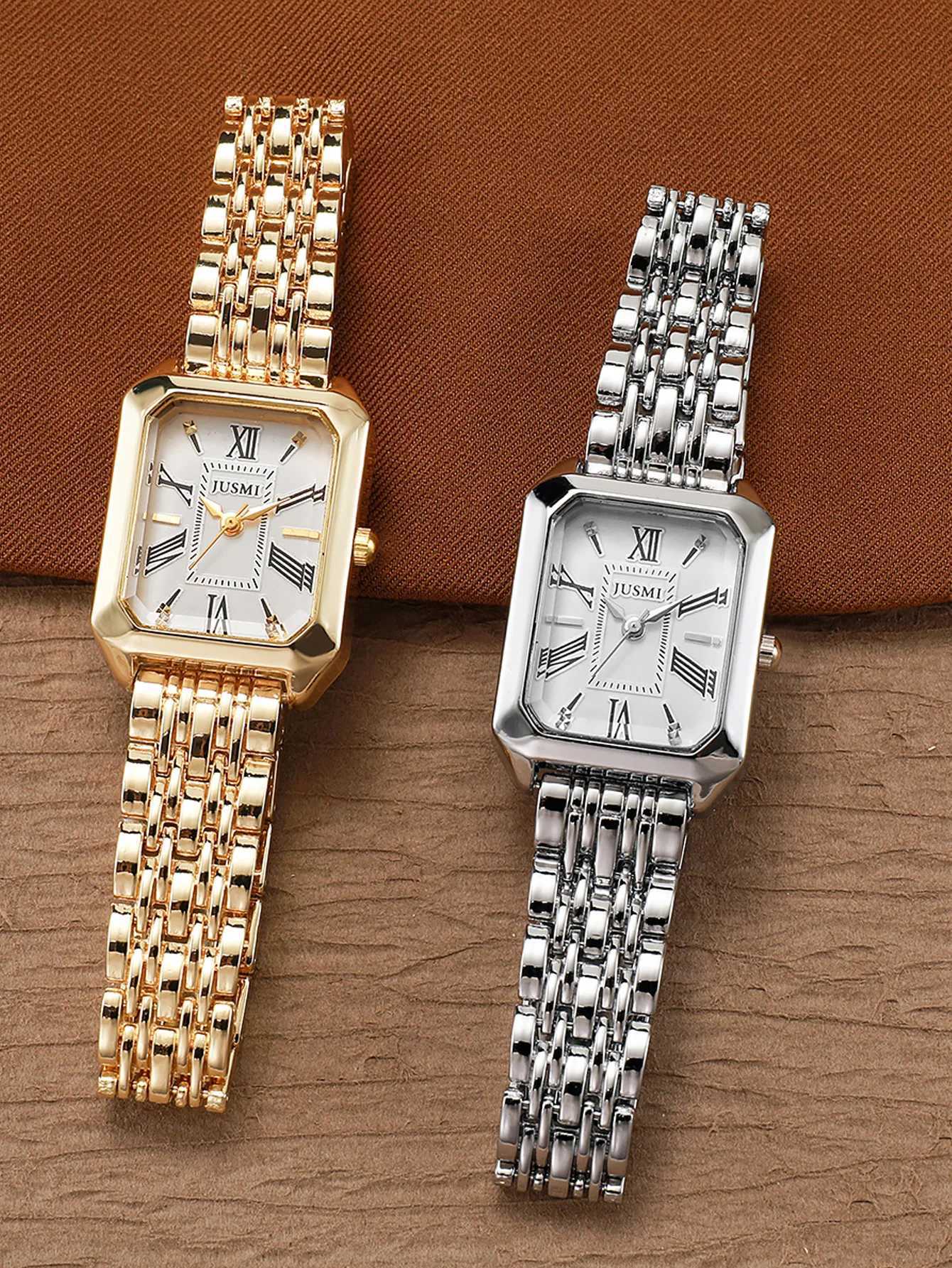Fashionable Square Metallic Steel Band Quartz Womens for Christmas and Halloween GiftsXJ251021