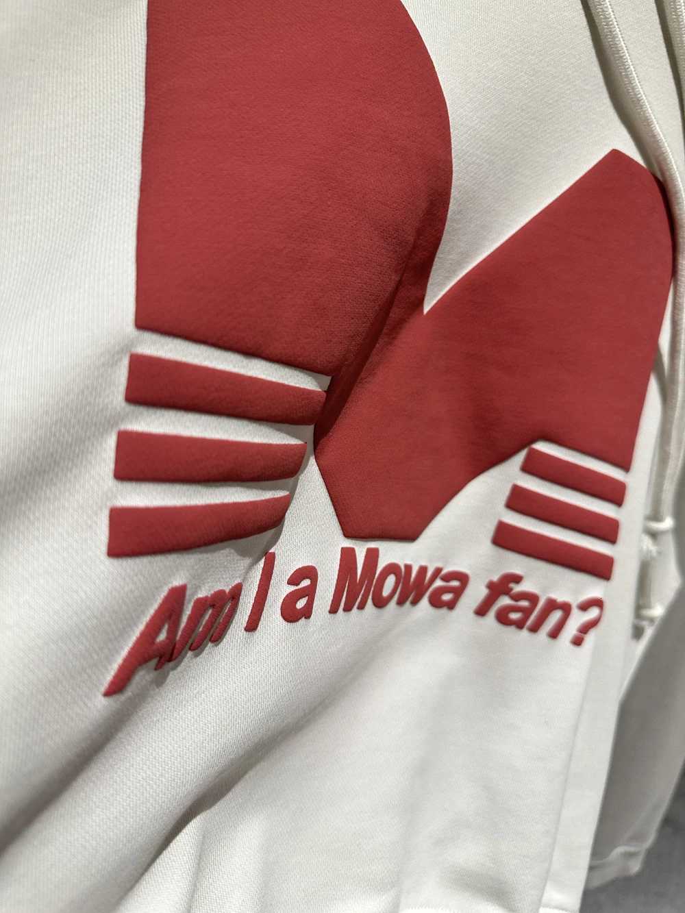 2025 Mowalola high quality Am I a Mowa fan Red slogan M foam printing oversized men women hooded sweatshirt short hoodies W251021