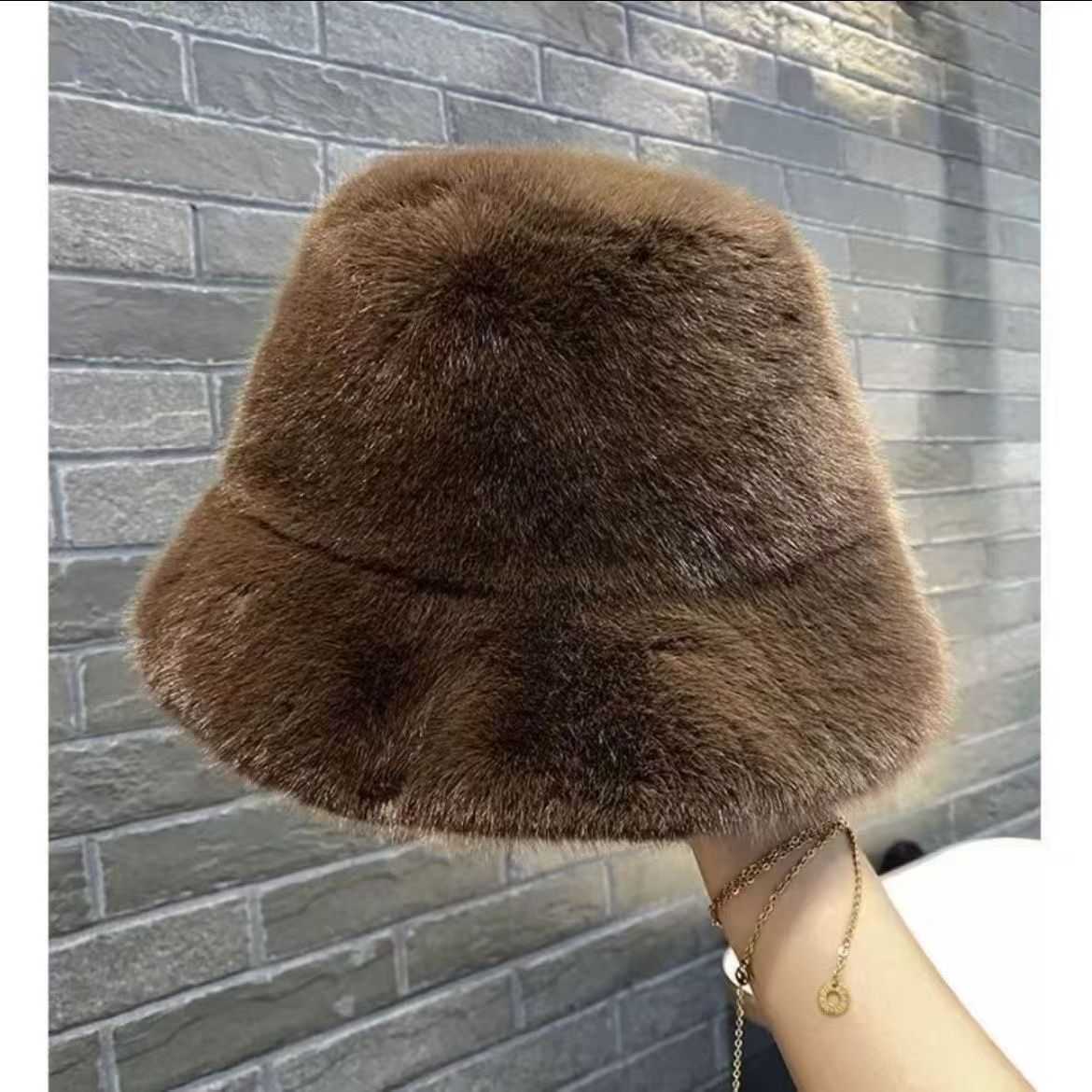 Imitation Mink Fur Fisherman Hat for Women Autumn and Winter Warm Fashionable Thickened Fur Fisherman Hat H251020 683Z