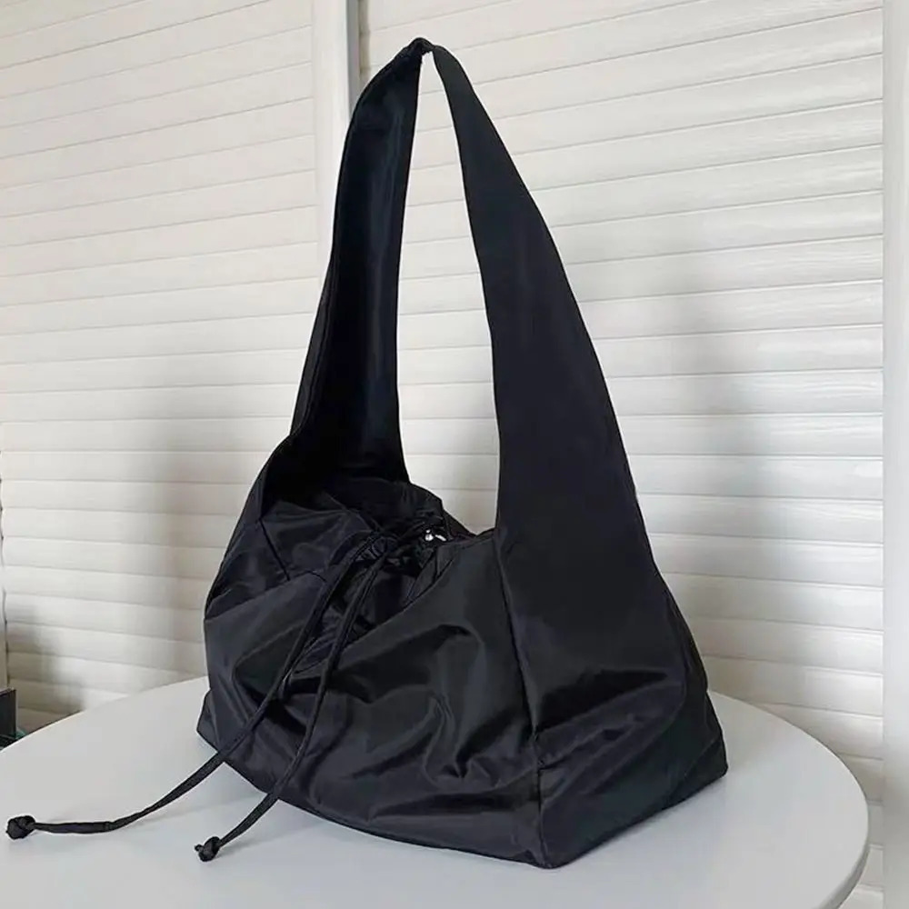 Women Bag Nylon Bucket Bag Fashion Solid Zipper Soft Shoulder Bag Purses and Handbags Black Tote Bag 251015