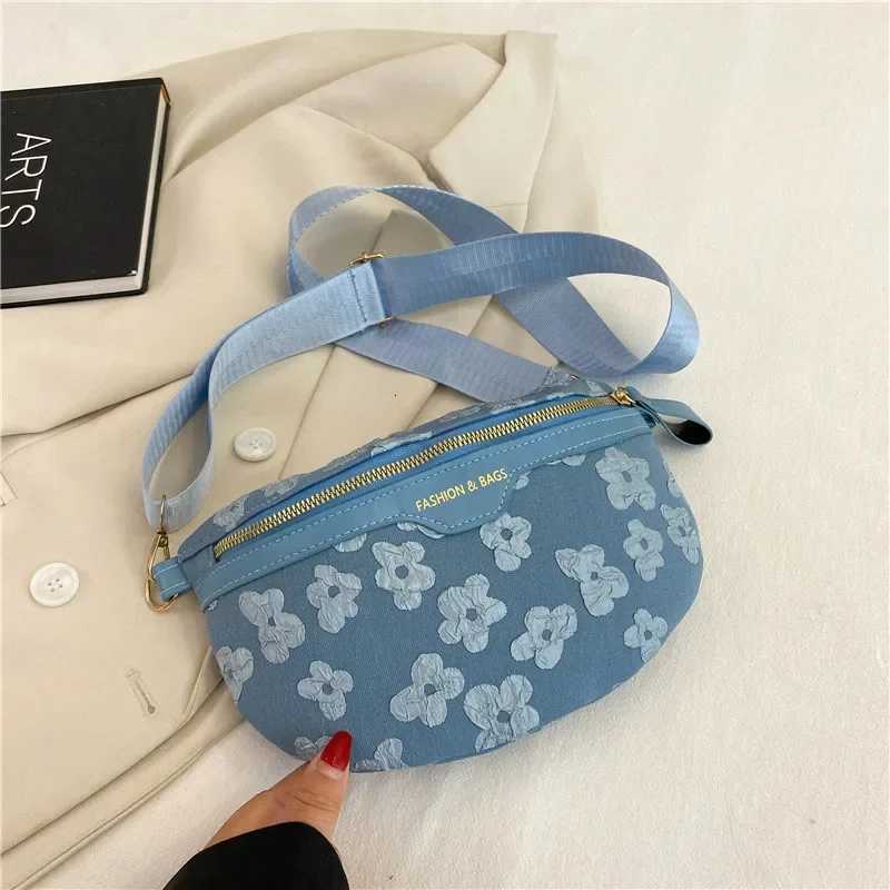 2024 Flower Soft Fabric Waist Bag Women Fan Embroidered Leisure Waist Bag Womens Wide Backband Shoulder Crossbody Chest Bag Z251021