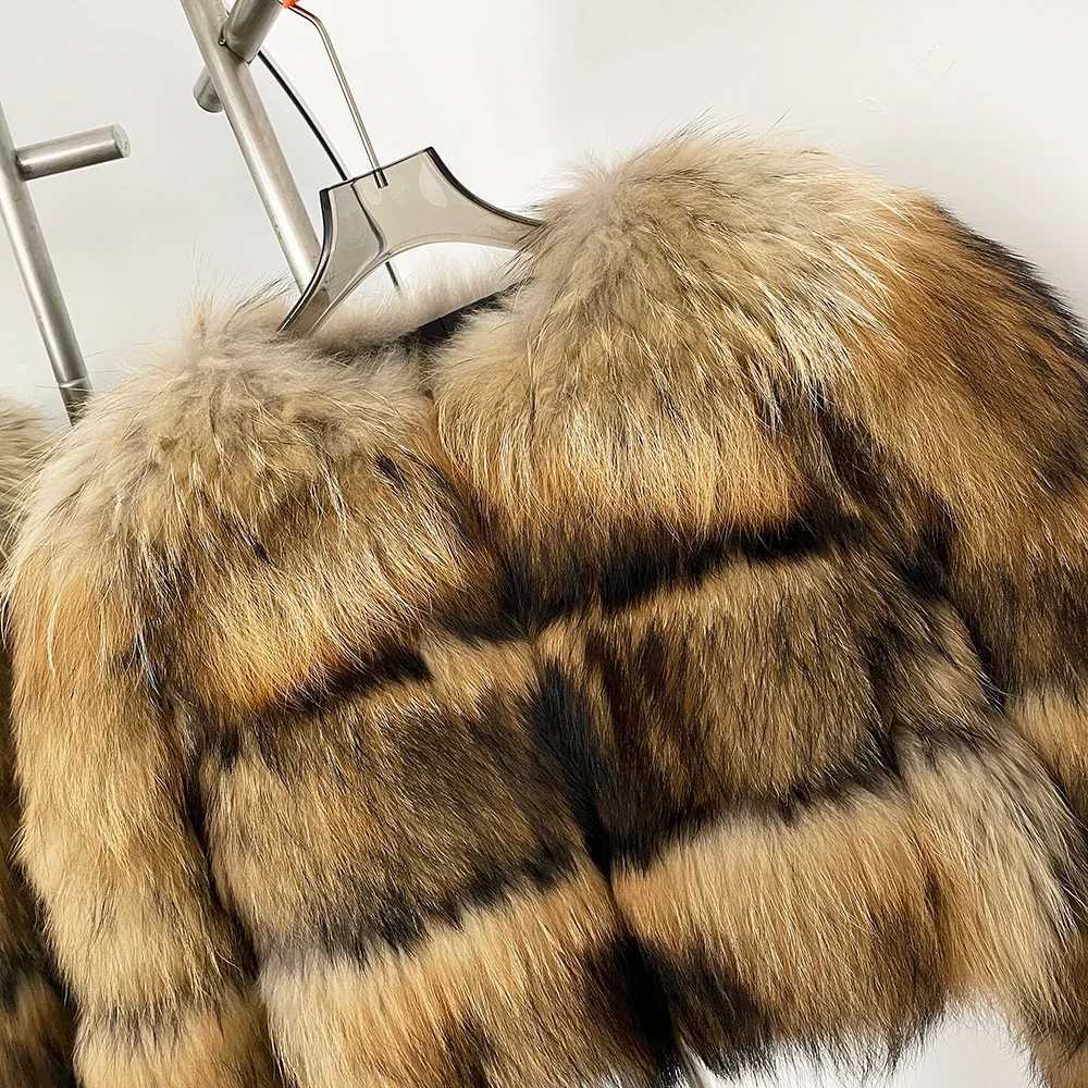 WHOLESALE 2025 NewNatural Raccoon Fox Fur Coat High Quality Winter Jacket Women Fluffy Real Fur Thick Warm Outerwear Streetwear Y251105