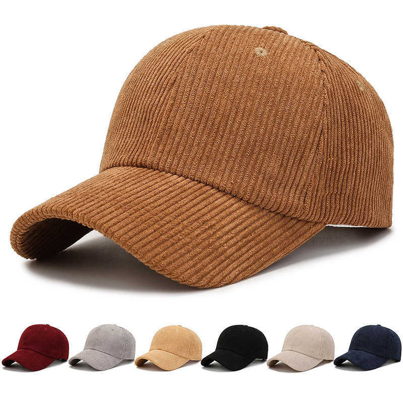 Corduroy Hat New Spring and Autumn Baseball Cap Versatile Striped Corduroy and Casual Hat Celebrity Sun Hat H251020