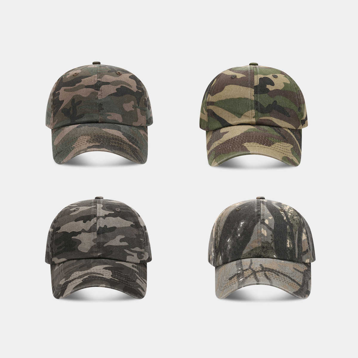 Style Camouflage Soft Top Vintage Baseball Cap Outdoor Jungle Sports Sun Hat Unisex Duckbill Cap H251020