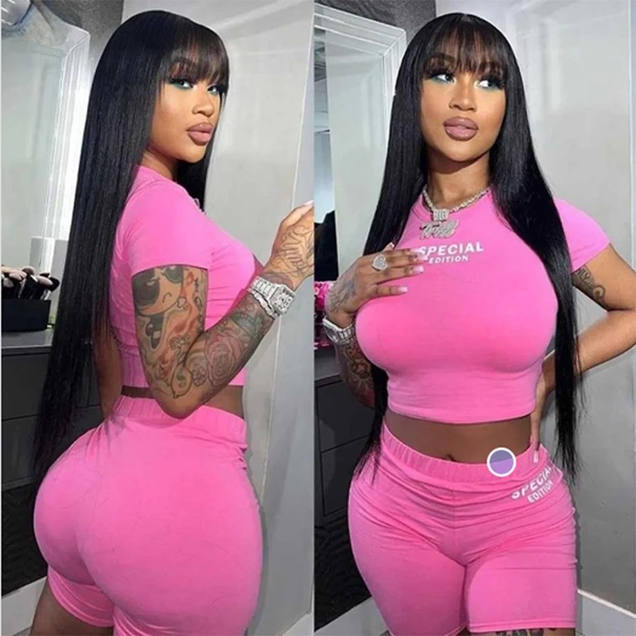 Luxurious Realistic Human Hairswig With Pre-Styled Bangs + HD Base | Easy To Style