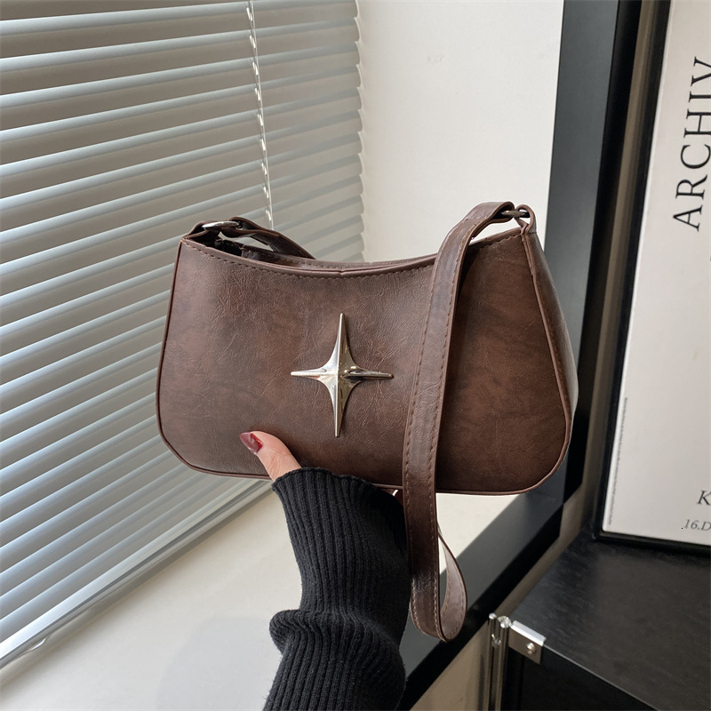 Autumn And Winter New Casual Style Women's Shoulder Bag Retro Style Solid Color Designer Bag Fashionable New Trend Luxury Handbag