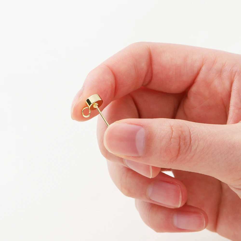 10Pcs Stud Earring 14K18K Gold Color Plated Brass Ear Hoops for Jewelry Making DIY Earrings Accessories Supplies J251021