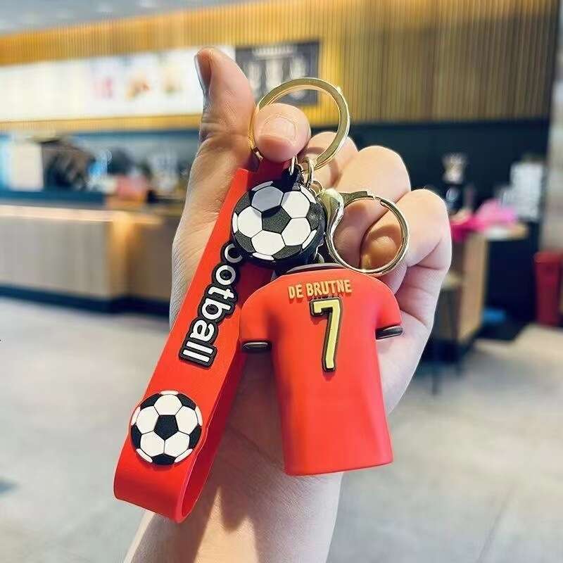 Creative Trendy Cartoon Football Jersey Pendant Car Keychain Bag Decoration Fan Exquisite Small Gift
