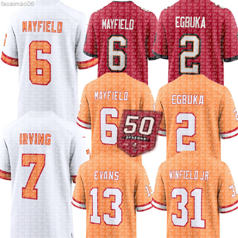 2 Emeka Egbuka Mike Alstott Tom Brady 6 Baker Mayfield 7 Bucky Irving Rachaad White Chris Godwin Mike Evans Trey Palmer SirVocea Jamel Dean Vita Vea NFL Football Jersey