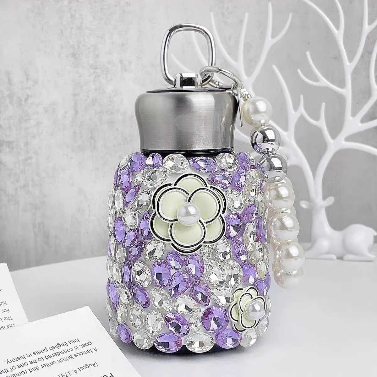 Stainless Steel Thermal Water Bottle with Rhinestone for Wen Pearl Handheld Thermos g LeakProof Insated Cup Drinkware Y251021