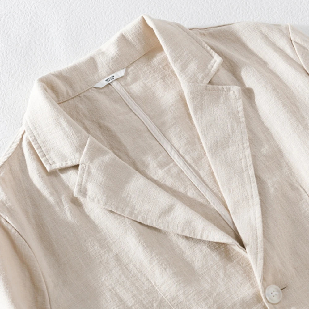 mens Blazers Linen and Cotton Casual men clothing fashion Spring Autumn Solid Tops for Young men loose Suit Coat 251021