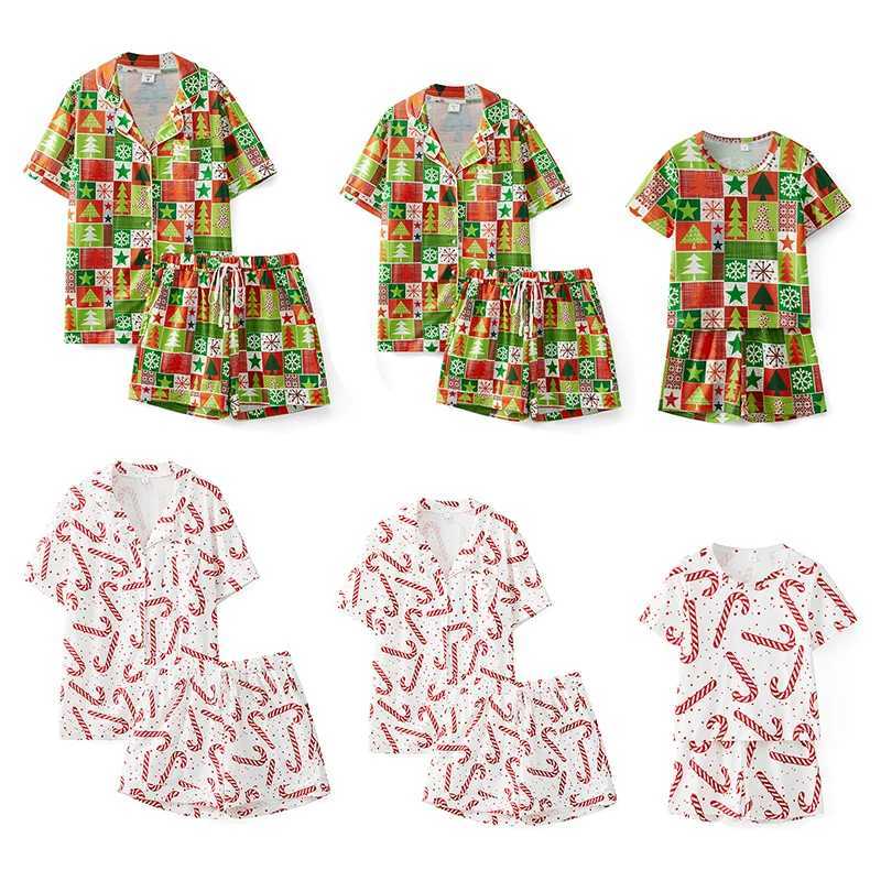 Matching Family Christmas Pajamas Short Sleeve Tops and Shorts Set for Family Couples Adult Kids Sleepwear L251021FYDR