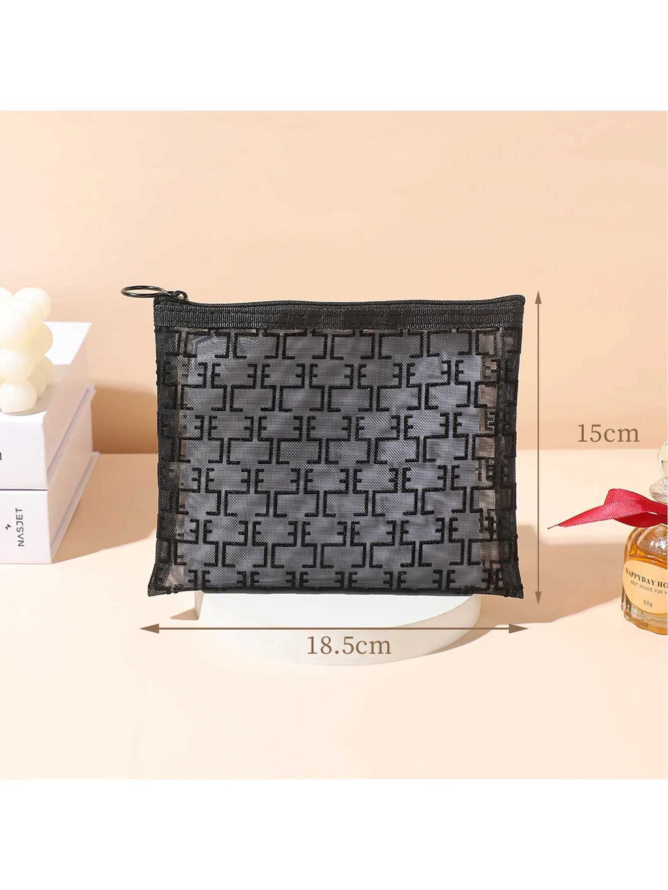 Women Mesh Cosmetic Bag Travel Storage Makeup Bag Organizer Female Make Up Pouch Portable Small Large Toiletry Beauty CaseW251021