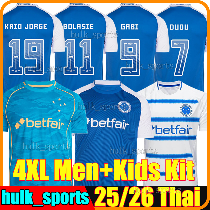 4XL 2025/26 Cruzeiro EC GABI soccer jerseys KAIO JORGE M.PEREIRA EDUARDO BOLASIE CHRISTIAN FABRICIO B. LUCAS ROMERO SILVA L.VILLALBA Men Kids Kits sets Football Shirts