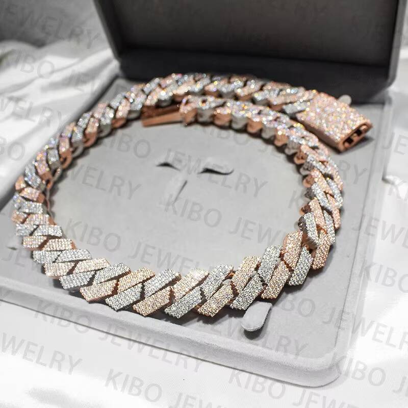 Thick and Heavy 24mm Width 4 Row Moissanite Diamond Hop Hip Jewelry Iced Out Cuban Link Chain