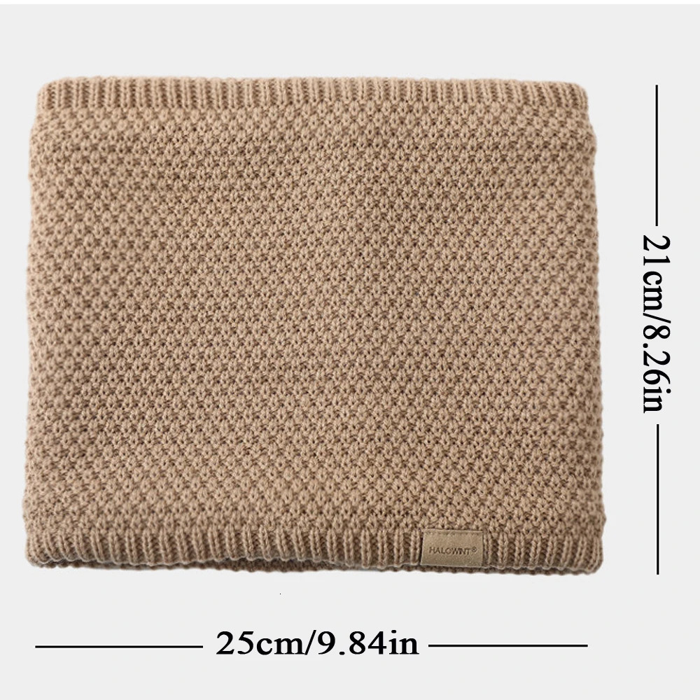 Winter Warm Ring Scarf Thicken Plush Knitted Snood Neck Scarves Outdoor Ski Full Mask Neckerchief Warm Woolen Bufanda Muffler 251021