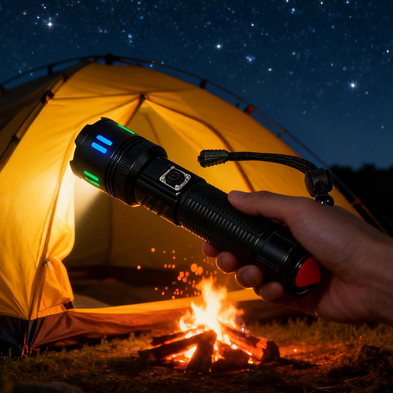 Rechargeable LED Flashlight with Multiple Lighting Modes, Portable & Durable Torch for Outdoor Activities TM501X