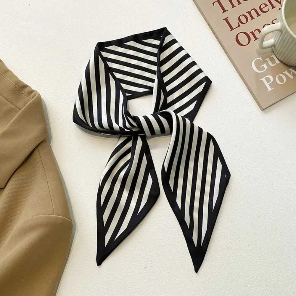 Fashion Print Silk Skinny Hair Scarf For Wen Narrow Ribbon Tie Hand Bag Band Bandana NeckerchiW251021