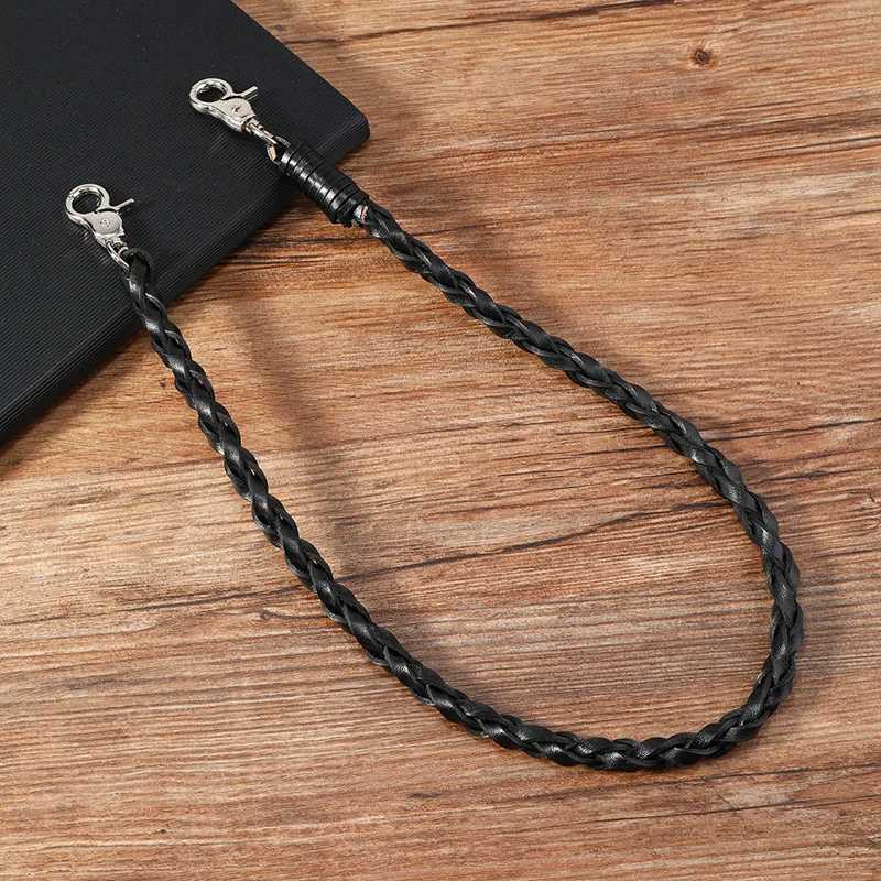 Classic Punk Biker Genuine Leather Keychain Jeans Chain Handmade Wallet Chain Waist Chain Mens Rock Clothing Accessories W251021