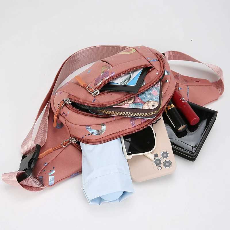 Womens Waterproof Waist Bag Stylish Oxford Cloth Fanny Pack with Adjustable Belt Crossbody Chest Bag Hip Purse Z251021