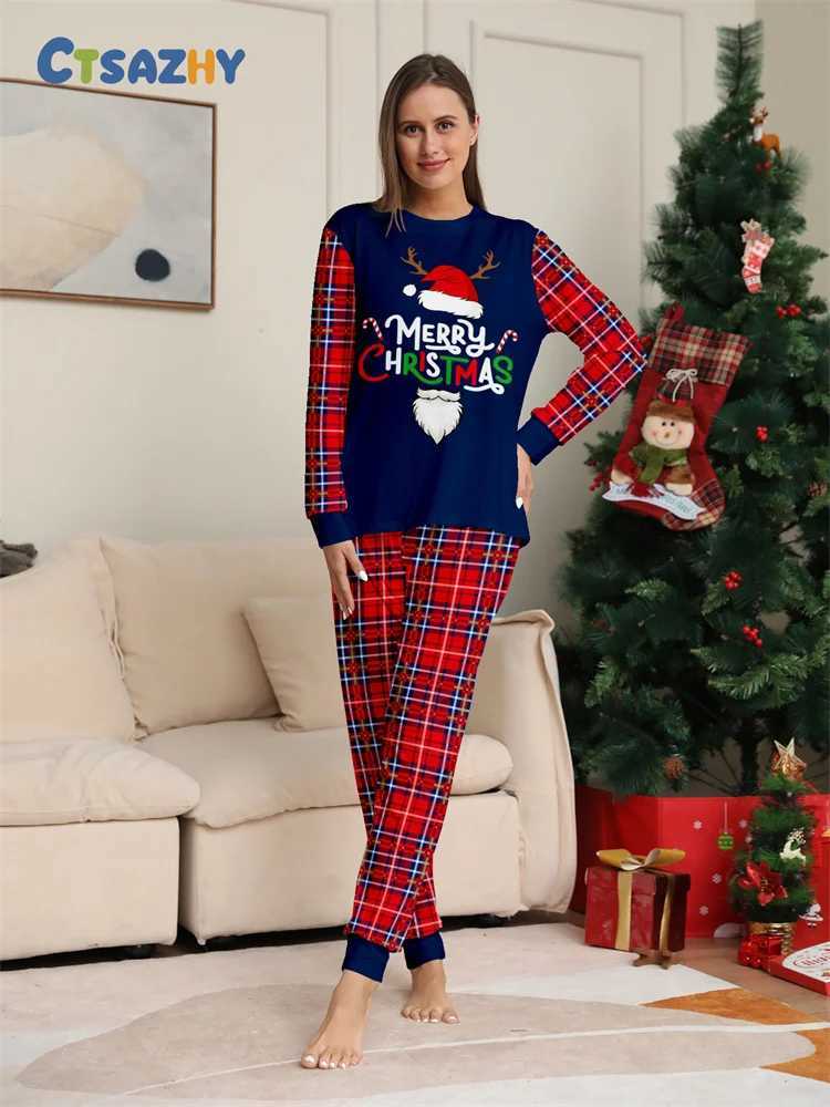 Christmas Family Matching Outfits Mom Dad Kids 2 Pieces Pajamas Set Baby Casual Loose Sleepwear Xmas Family Look Pyjamas L251021HDAB