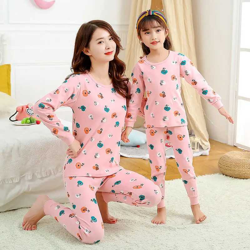 Mother Kids Clothes Matching Family Outfits Winter Cotton Pajama Sets For Boys Girls Sleepwear Long Sleeve Family Look Homewear L2510210CBZ