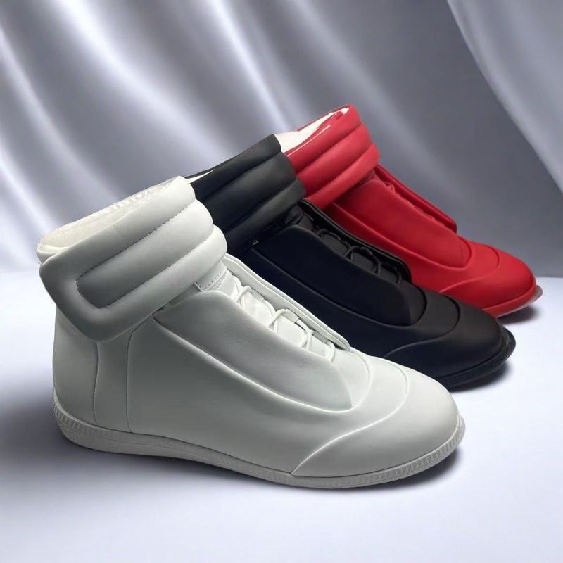 SS11 mens womens Ankle boot shoe MM Future High Top Sneakers Shoes Front Touchstrap Fastening Leather Round Toe Party Dress booties shoe Flat platform 35-46