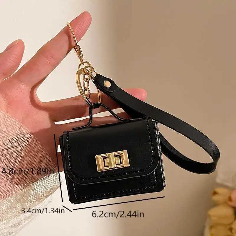 1pc Creative Mini Coin Bag Keychain Money Change Purse Fashion Versatile PU Leather Key Bags Earphone Storage Bag Pendant W251021