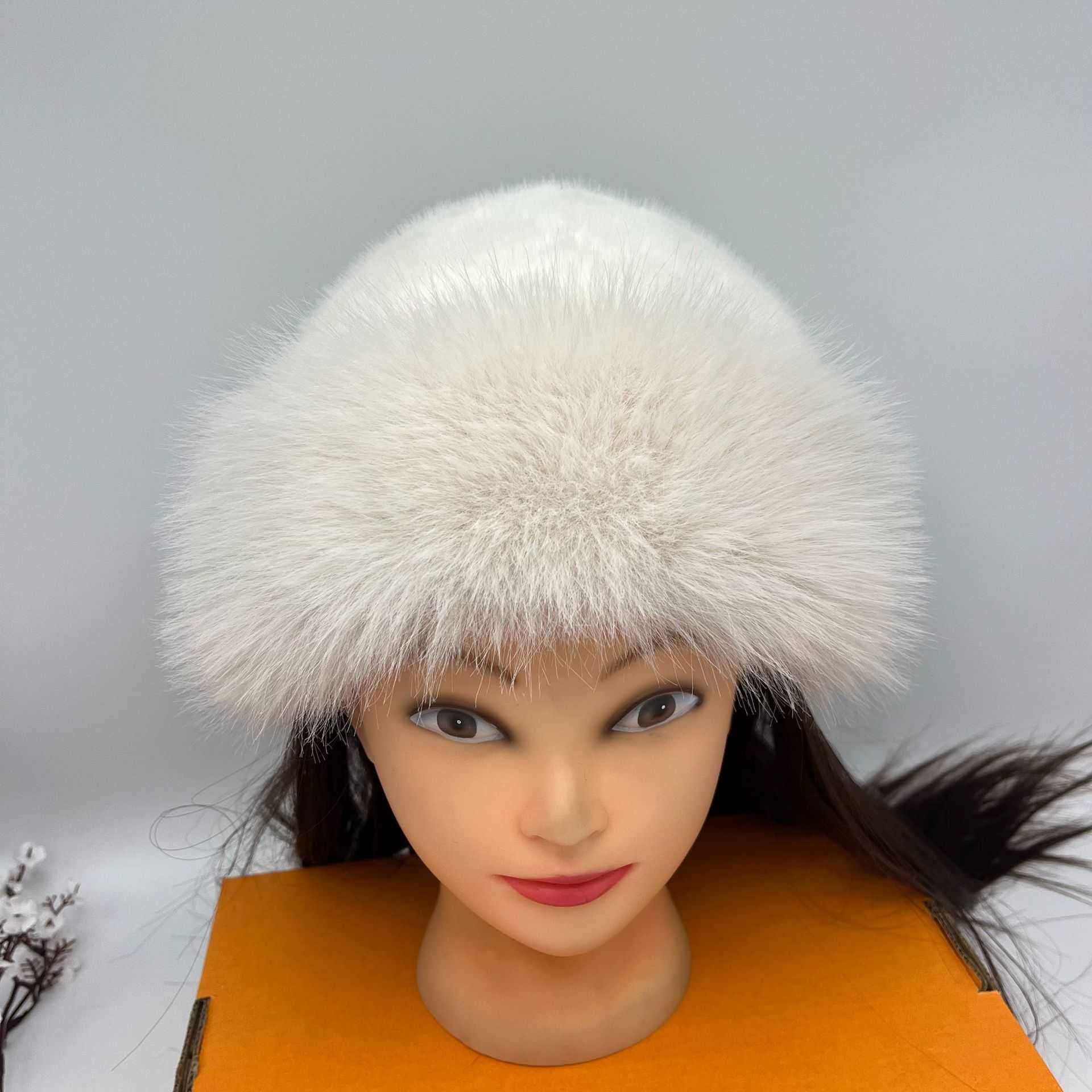Fashion Plush Hat for Women Autumn and Winter Coldproof Warm Northeast Hat Imitation Fox Fur Versatile Ear Protection Hat H251020