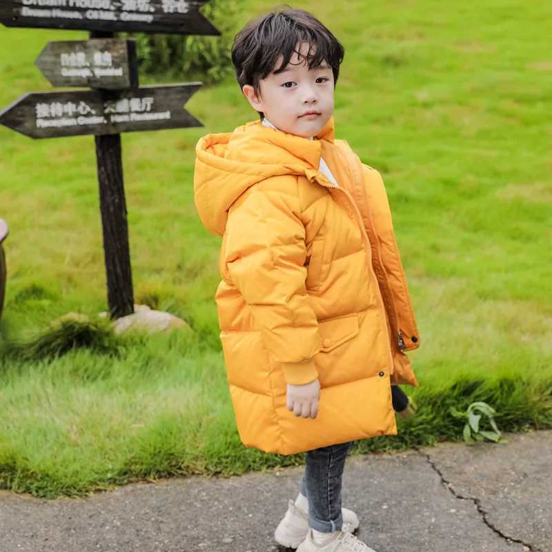 Boys Clothes Hooded Parka Coat Kids Snowsuit Outerwear Clothing Russia New Winter Long Thick Down Jacket for GirlT251021