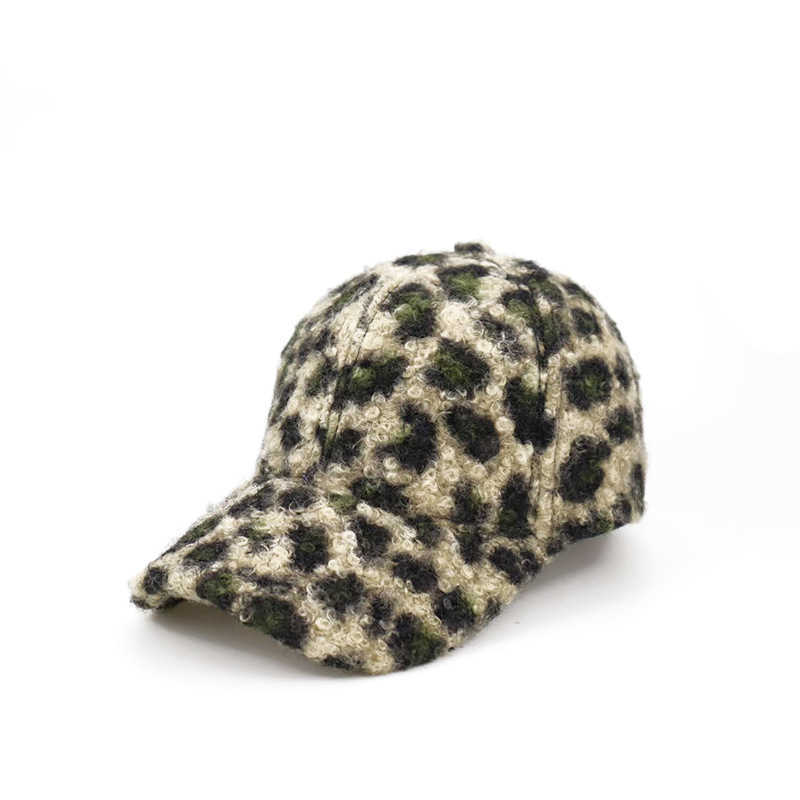 New Autumn Winter Hat Terry Leopard Print Warm Baseball Cap Casual Versatile Street Style Fashion Baseball Cap H251020
