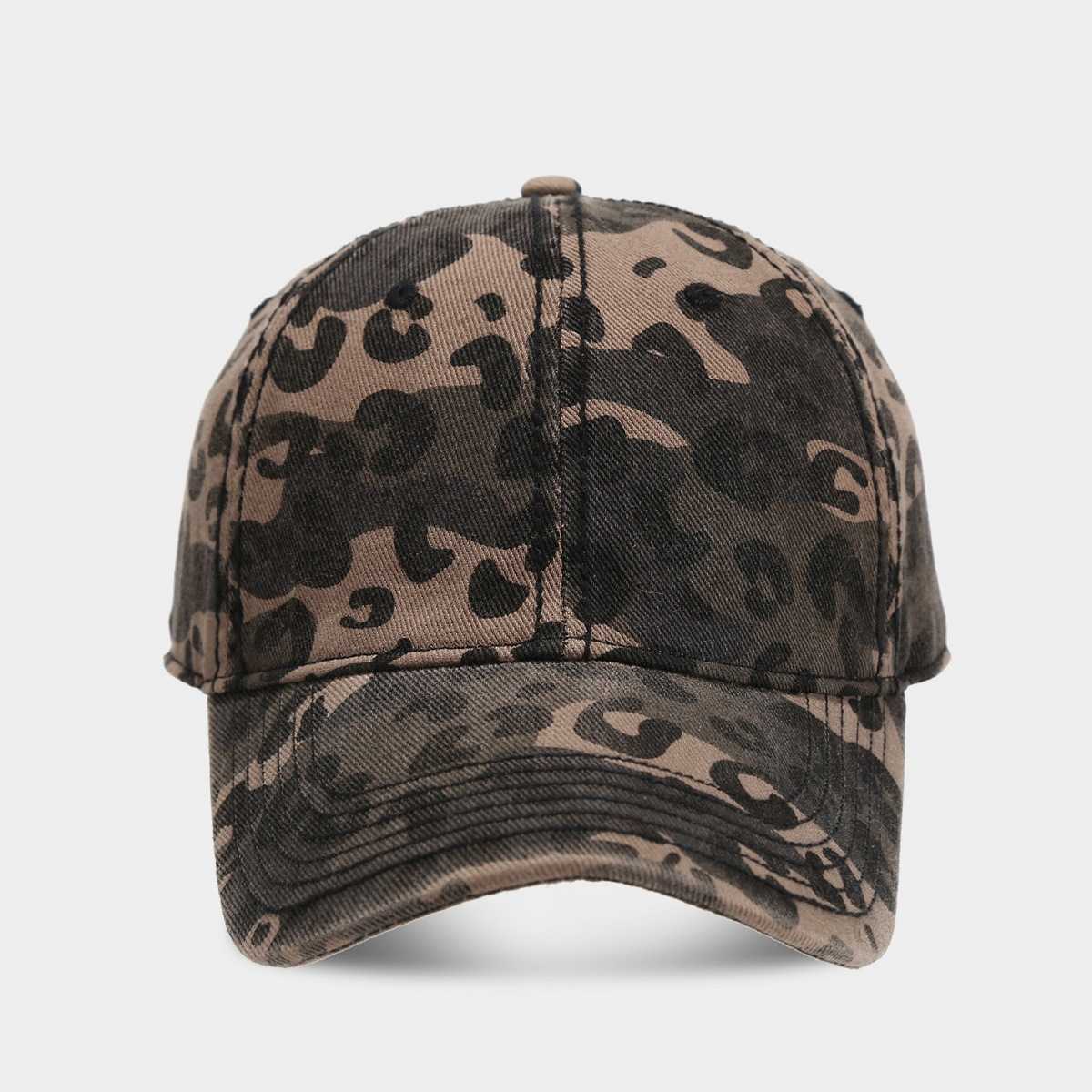 New Printed Camouflage Baseball Cap for Women Style Washed Duckbill Cap Slimming Sun Hat for Men H251020