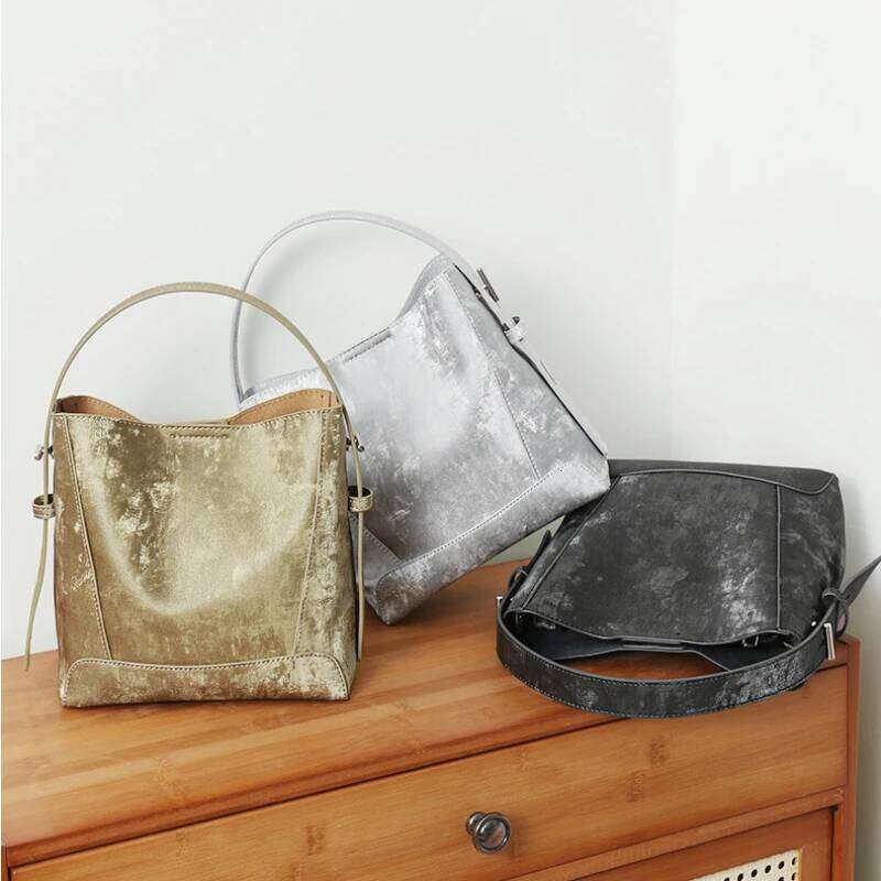 2025 Spring New Trendy Sier Ladies Shoulder Real Leather 100% Cowhide Women's Hobo Handbag Design Casual Tote Bag