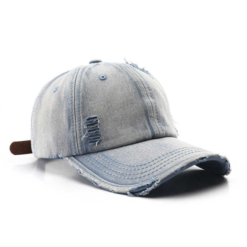 Womens Unique Washed Denim Solid Color Baseball Cap Outdoor Mens Sun Protection Visor Cap H251020