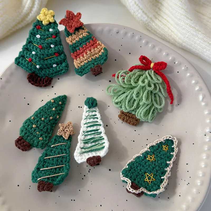 Christmas Series Hair Clips Winter Wool HairPins Christmas Tree BB Clips for Woman Girls Sweet Barrettes Children Cute HeaddressW254021