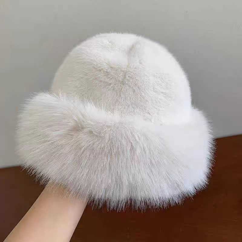 New Hat Autumn Winter Thickened Furry Imitation Mink Warm Hat Ear Protection Versatile Fashion H251020