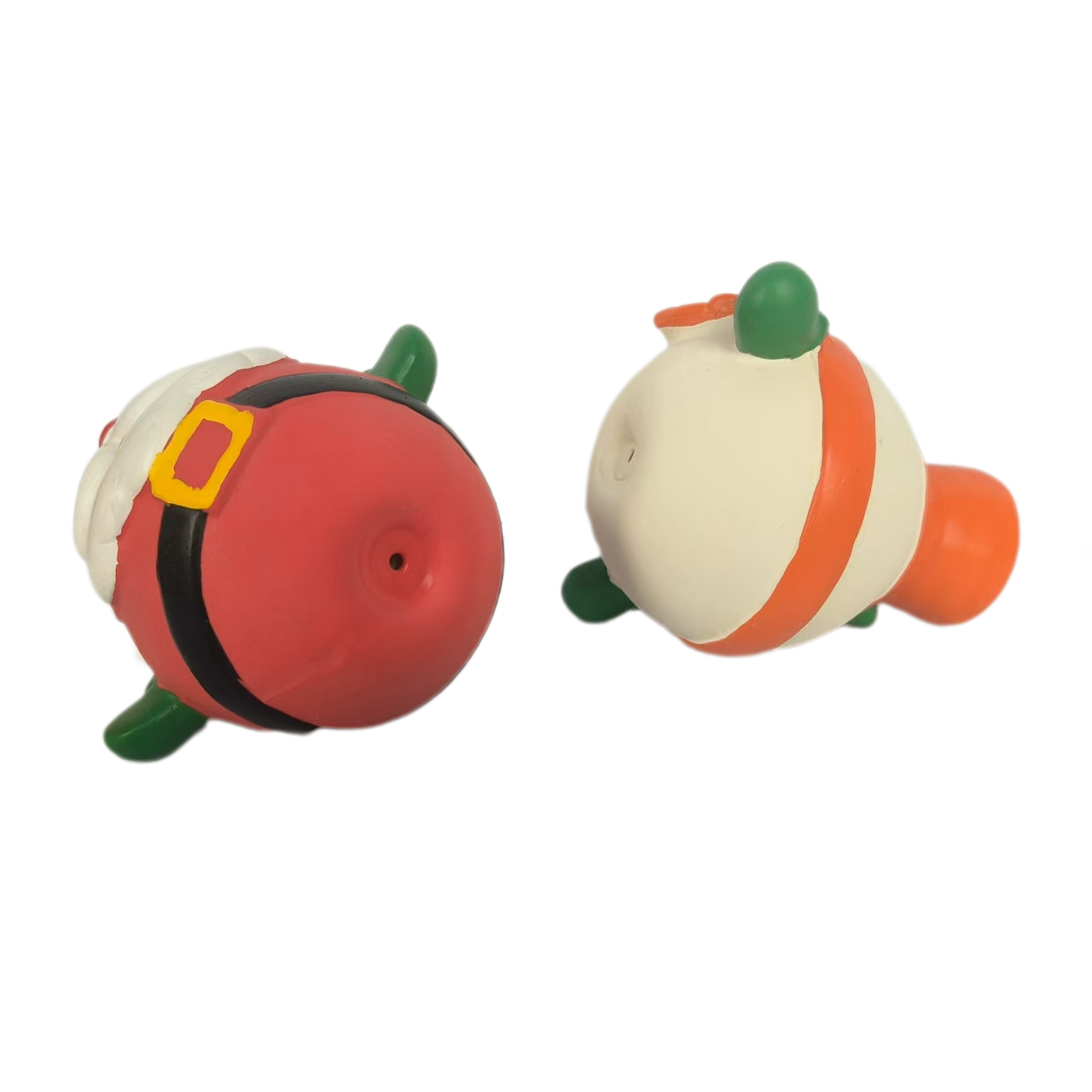 Latex Christmas Squeaky Dog Toy Soft Natural Rubber Squeaky Chewy Interactive Snow man and Santa Claus Canine Pet Toys with Bright Colors for Medium D