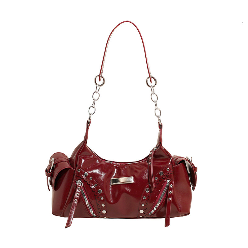 Autumn And Winter New Retro Style Designer Bag Women's Armpit Bag New Fashion Rivet Decoration Y2K Spicy Girl Luxury Handbag Women's Shoulde