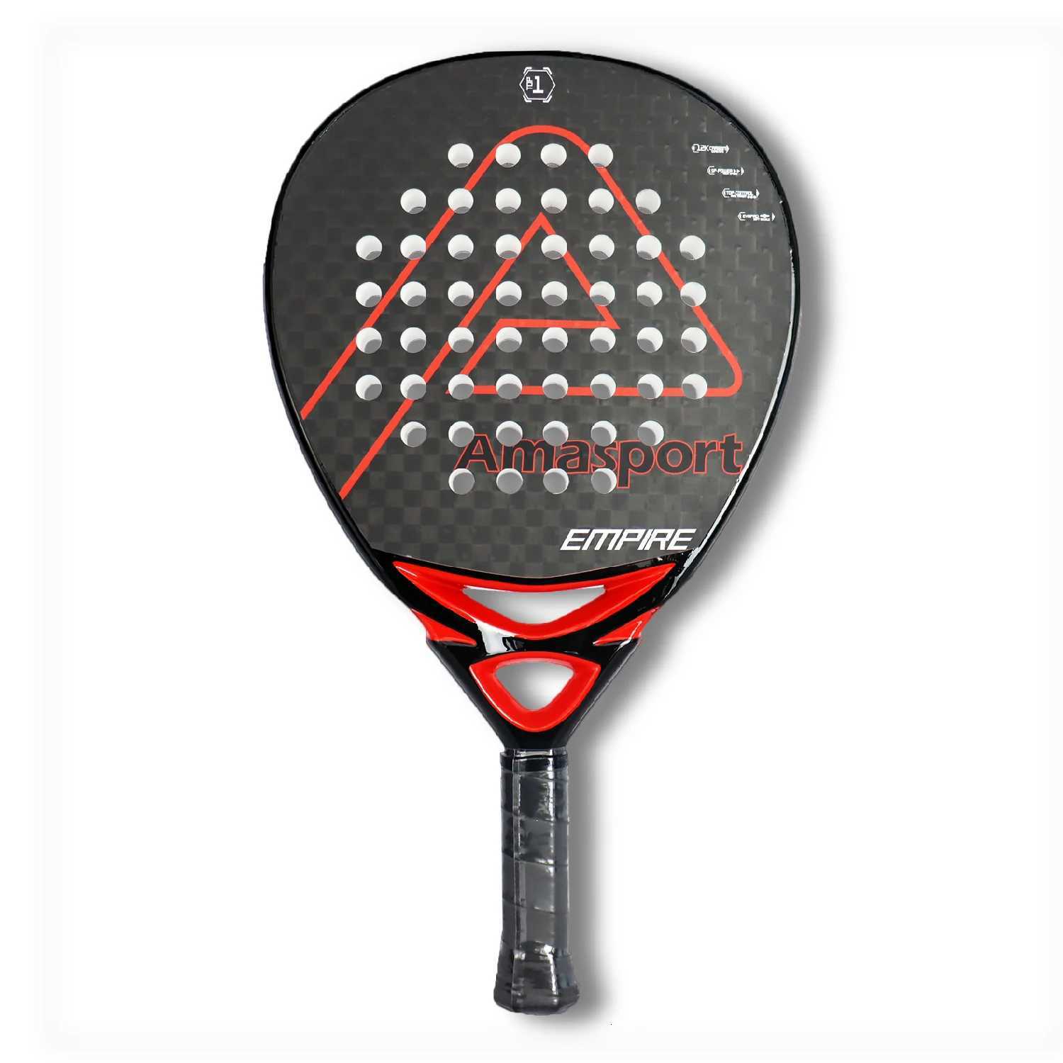 AMA SPORT Padel Racket 3K2K8K Carbon Fiber Adult Water Drop Professional Soft EVA Surface High Balance Sports Paddl W251021