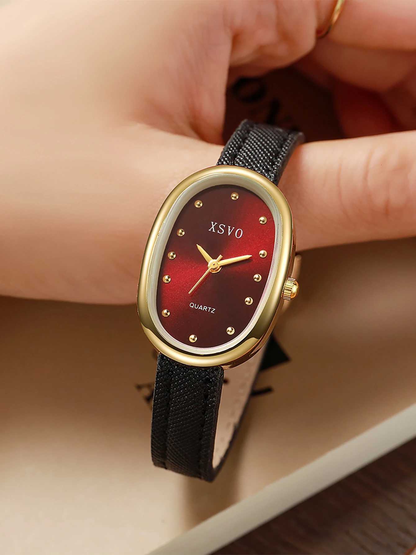 Womens stylish quartz with a point scale metallic leather str for Halloween Christmas giftXJ251021