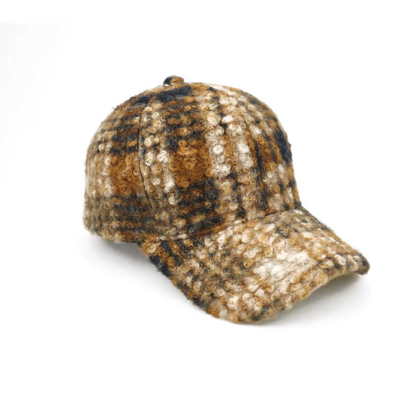 New Autumn Winter Hat Terry Plaid Warm Baseball Cap Casual Versatile Street Style Fashion Baseball Cap H251020