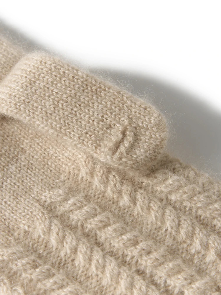 100 Cashmere Gloves Lady Touchscreen Finger Hole Winter Autumn Women Warm Wrist Length Classic Knitted Gloves Female Mitten 251020