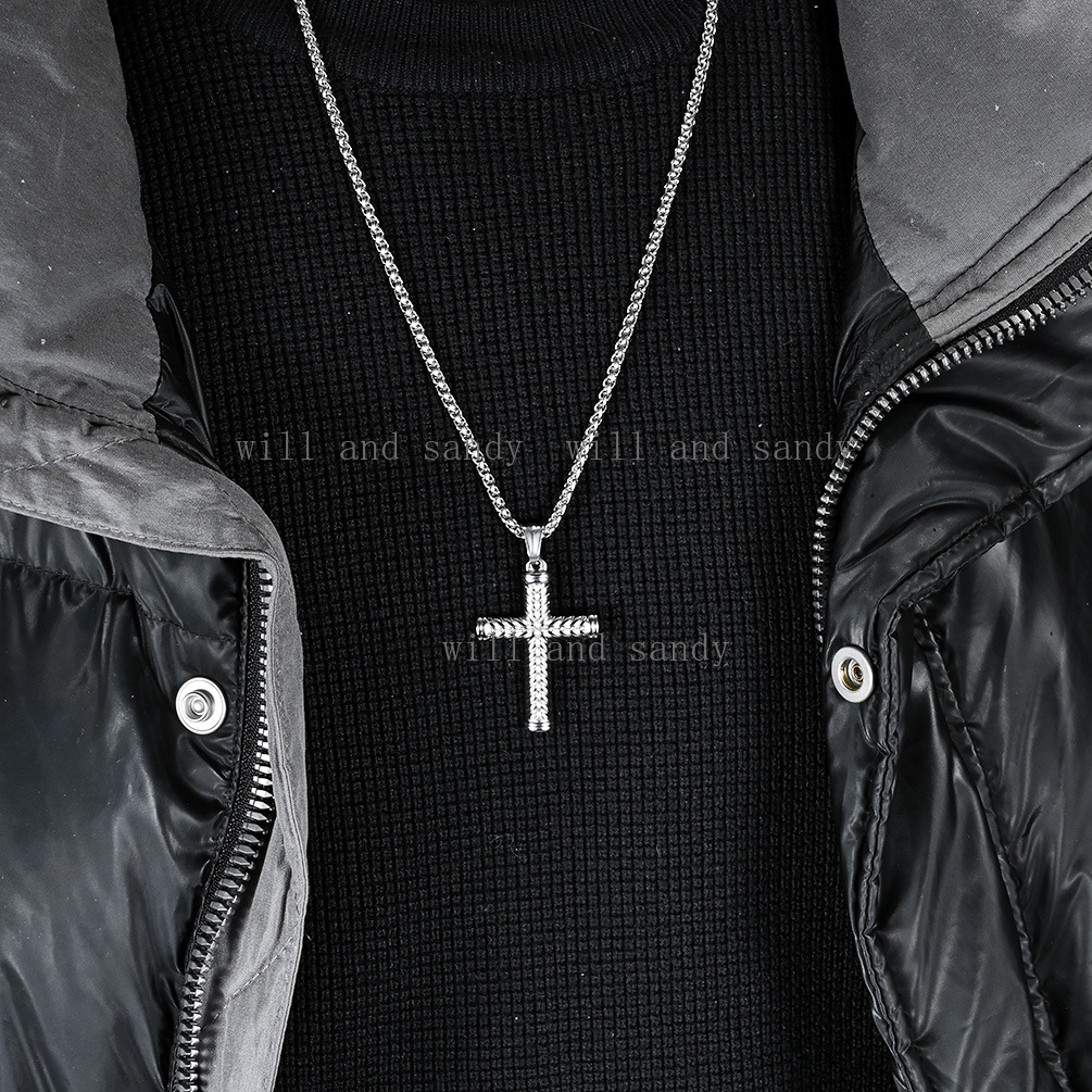 Non Tarnish 18K Gold Jesus Cross Necklace Designer Jewelry Stainless Steel Gold Chain National Flag Madonna Necklaces for Man Hiphop Fine Jewlery Gift