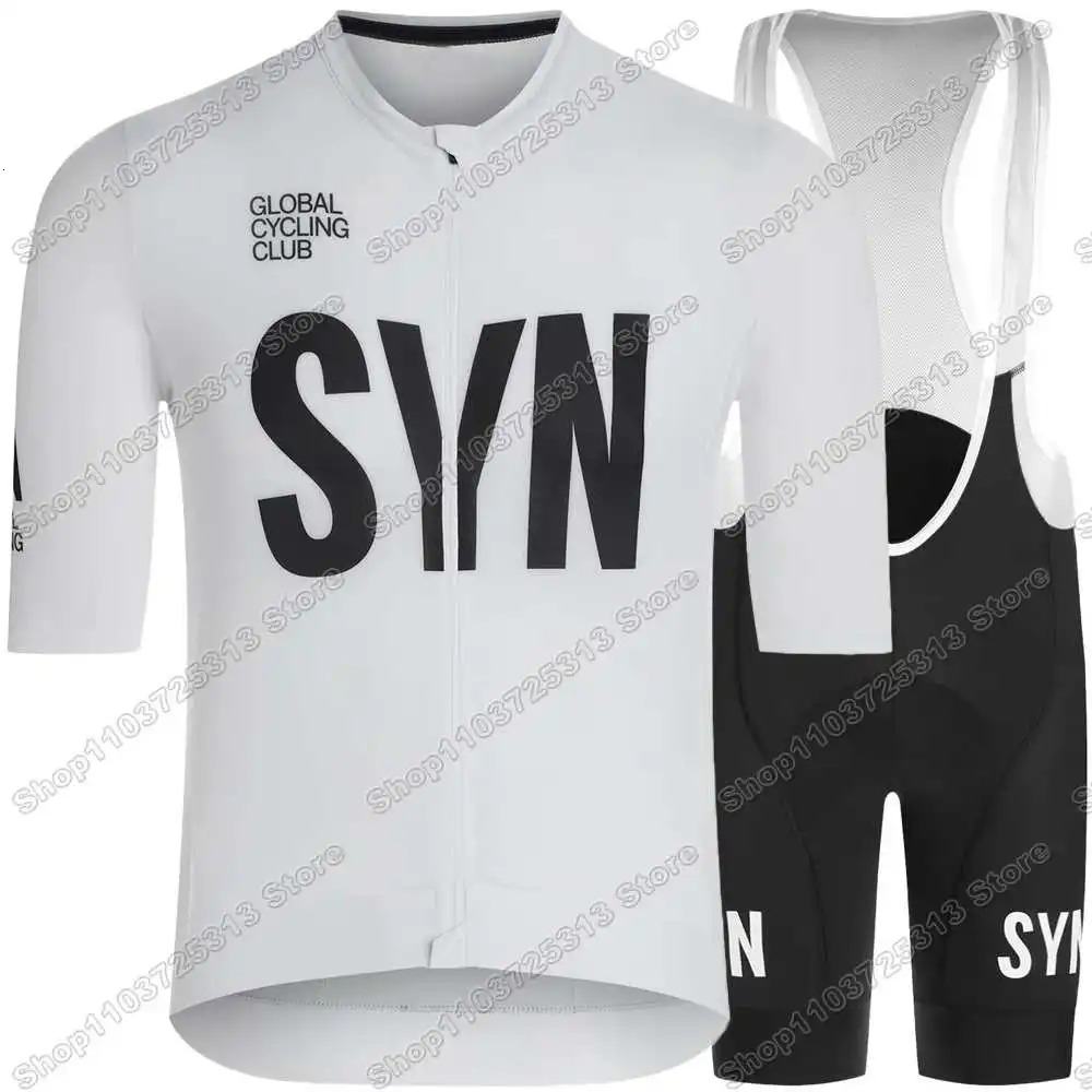 SYN 2025 Cycling Jersey Set Black White Orange Red Cycling Clothing Men TRAINING Short Sleeve Kit Road Bike Shirt Bib Shorts 251021