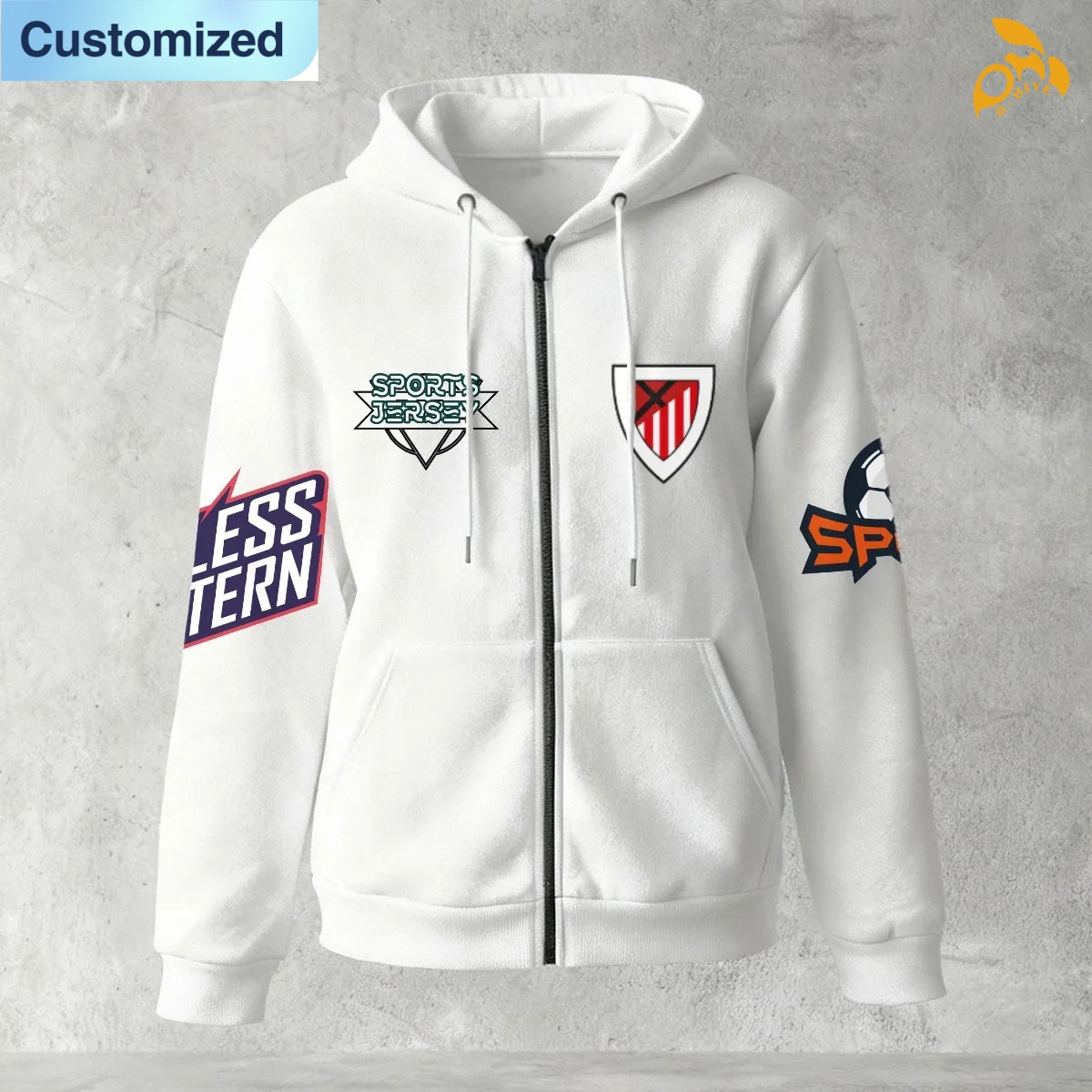 Free shipping. Stylish and versatile casual hoodie with letter print design All-Over Print Men's lightweight Sherpa Fleece Zip Up Hoodie