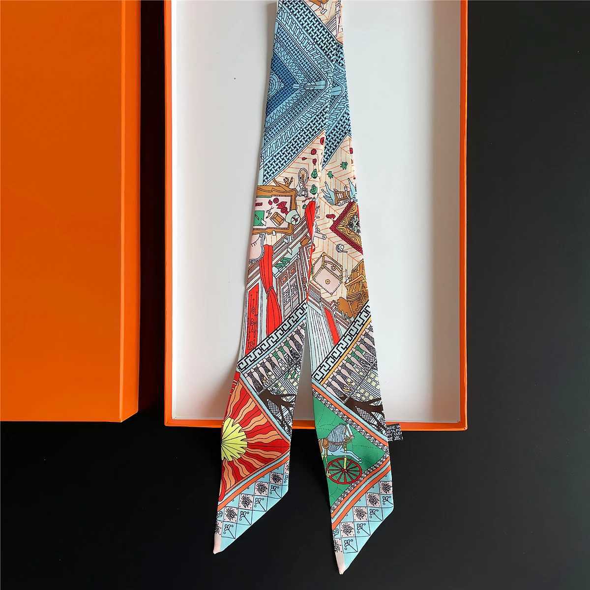 2024 Brand Design CarriageTwill Silk Scarf Luxury Fashion Scarf Women Foulard Skinny Bag Scarves Neckerchief Hair Headband W251021