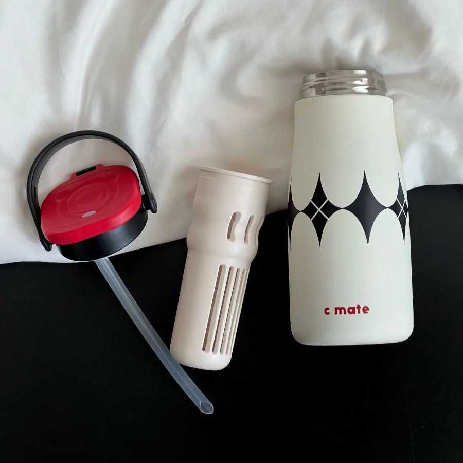 Highcolor value handheld straw ceramic liner doubledrinking insation cup texture printing portable couple fem students Y251021