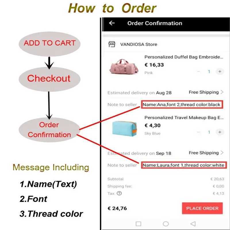 Personalized Simple Cosmetic Bag LargeCapacity Travel Toiletry Bag Customized Embroidered Storage Portable Cosmetic BagW251021