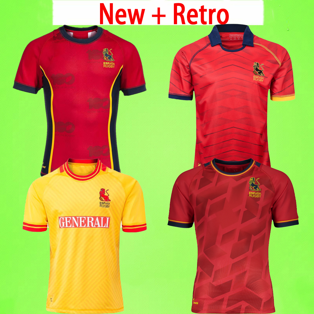 Espana New + Retro 2025 2026 2027 Spain Rugby Jerseys Home Away 19 20 21 22 23 Shirts T Mens S-3XL Training uniform Fans version union national team red yellow
