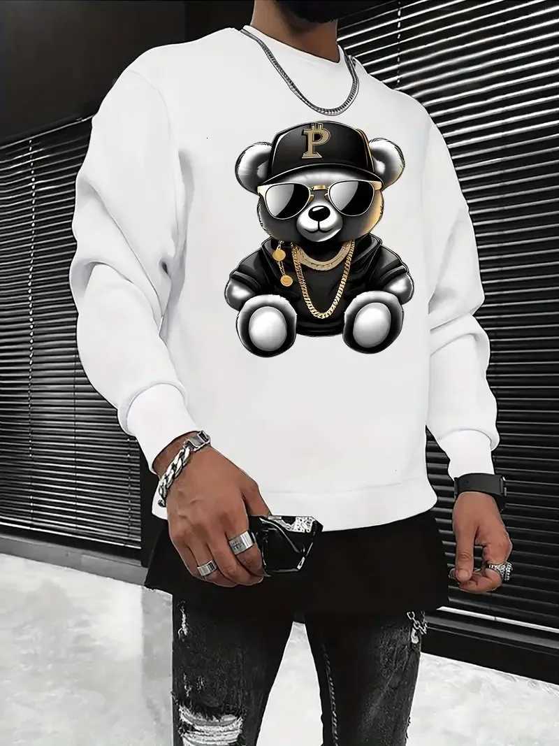 The new mens roundneck sweatshirt for Spring and Autumn 2025 features a casual fashionable and comfortable 3D pattern print W251021